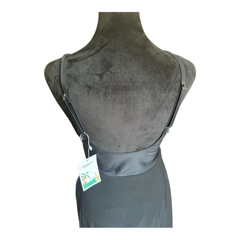 B2prity One-Piece Black Swim Dress Wrap Mesh Cutout – Size M NWT - Picture 9 of 13